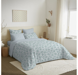 Pack Complet Housse de couette Imprimé 240 x 260 cm - Drap housse 180 x 200 cm King Size - 100% Coton 57 Fils