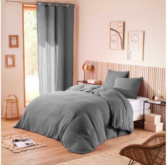 Pack Housse de couette Complet 4 Pièces Gaze de Coton 240 x 220 cm