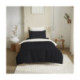 Pack Complet Housse de couette  Bicolore 140x200 cm - Drap housse 90x190 cm - 100% Coton 57 Fils