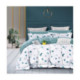 Parure de Couette Imprimé Double Face + 2 Taies d'oreiller 65x65 cm  - 100% Percale Pur Coton