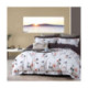 Parure de Couette Imprimé Double Face + 2 Taies d'oreiller 65x65 cm  - 100% Percale Pur Coton