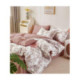 Parure de Couette Imprimé Double Face + 2 Taies d'oreiller 65x65 cm  - 100% Percale Pur Coton